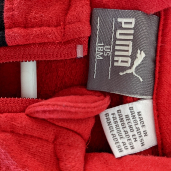 Puma red & black sweatsuit zip up hoodie & sweats - Picture 3 of 4